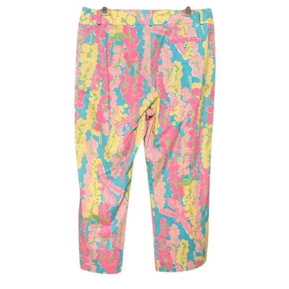 VTG Lilly Pulitzer Snappy Dragon Crop Pants 10 Preppy Resort Summer Spring Ankle - Picture 6 of 6